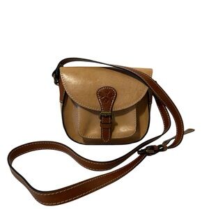 Patricia Nash Brown/Tan Leather Crossbody Bag